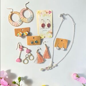 Spring time jewelry bundle, Earrings + Necklace